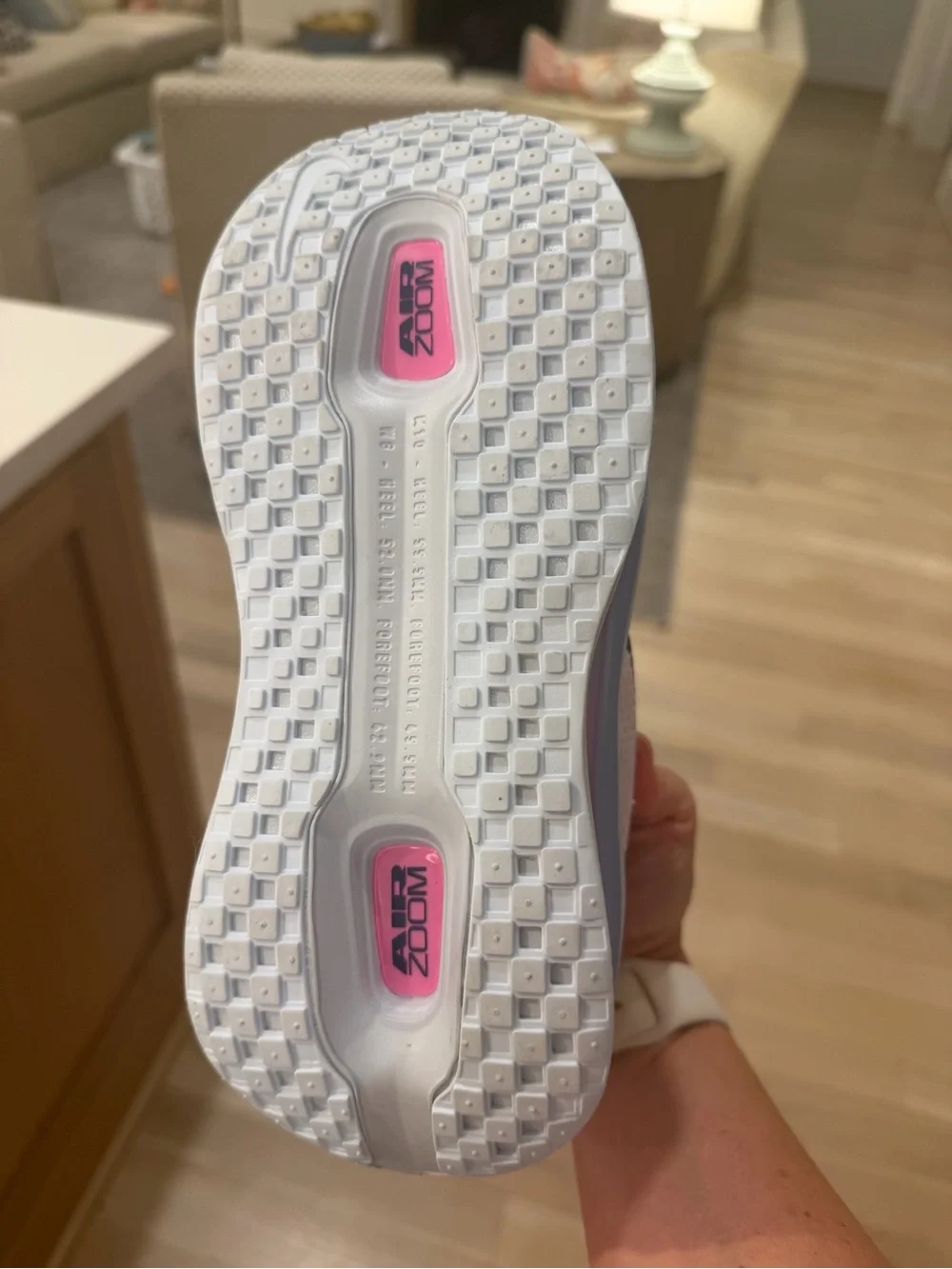 Nike Vomero Premium Air Max Lightweight Running Shoes — White with Pink Accent